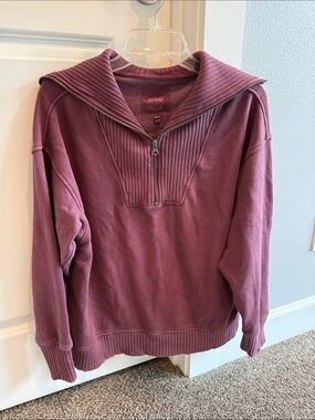 aerie Women’s Plum Half-Zip Pullover Sweater